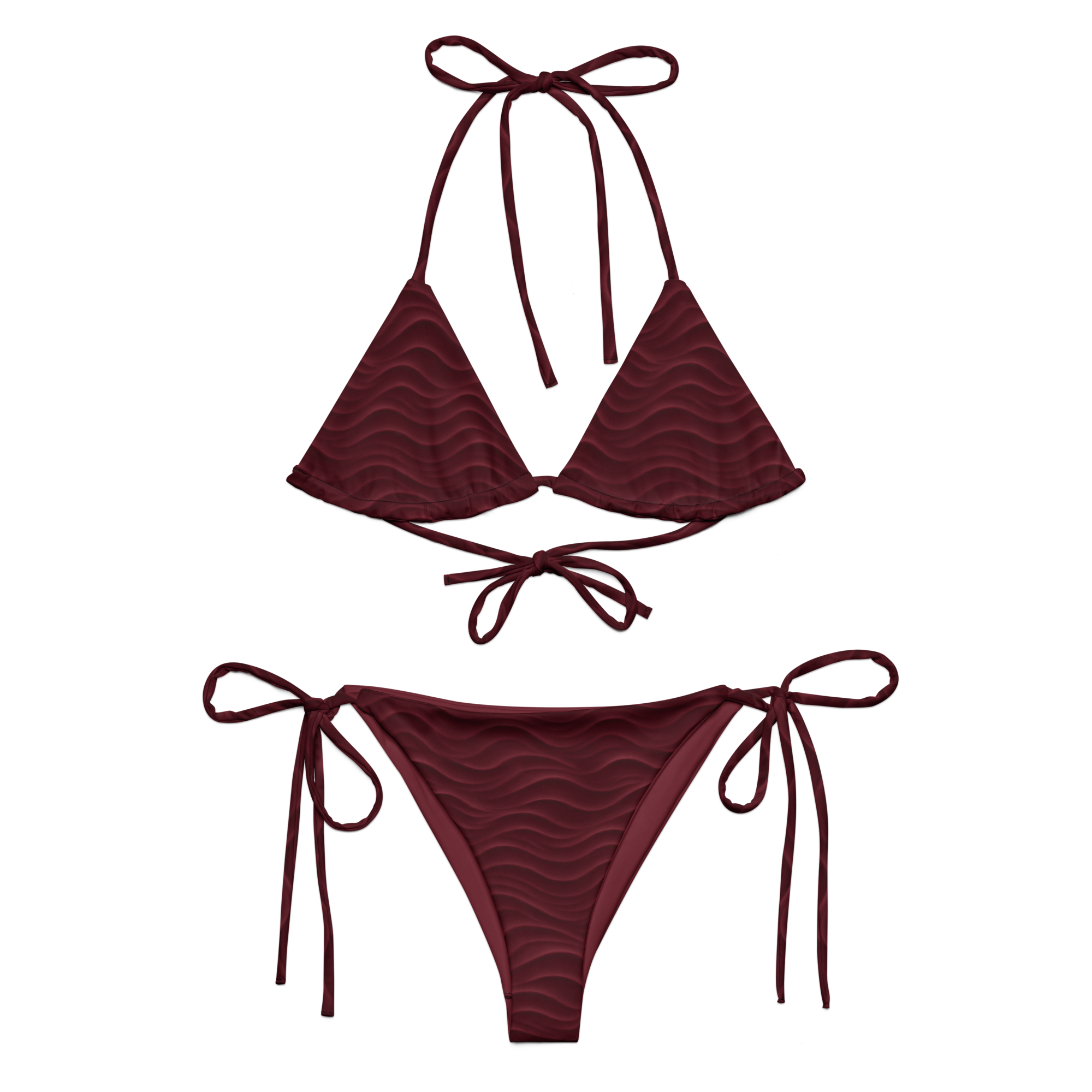 Roter Bikini mit Wellenmuster – Eleganz trifft Sommer