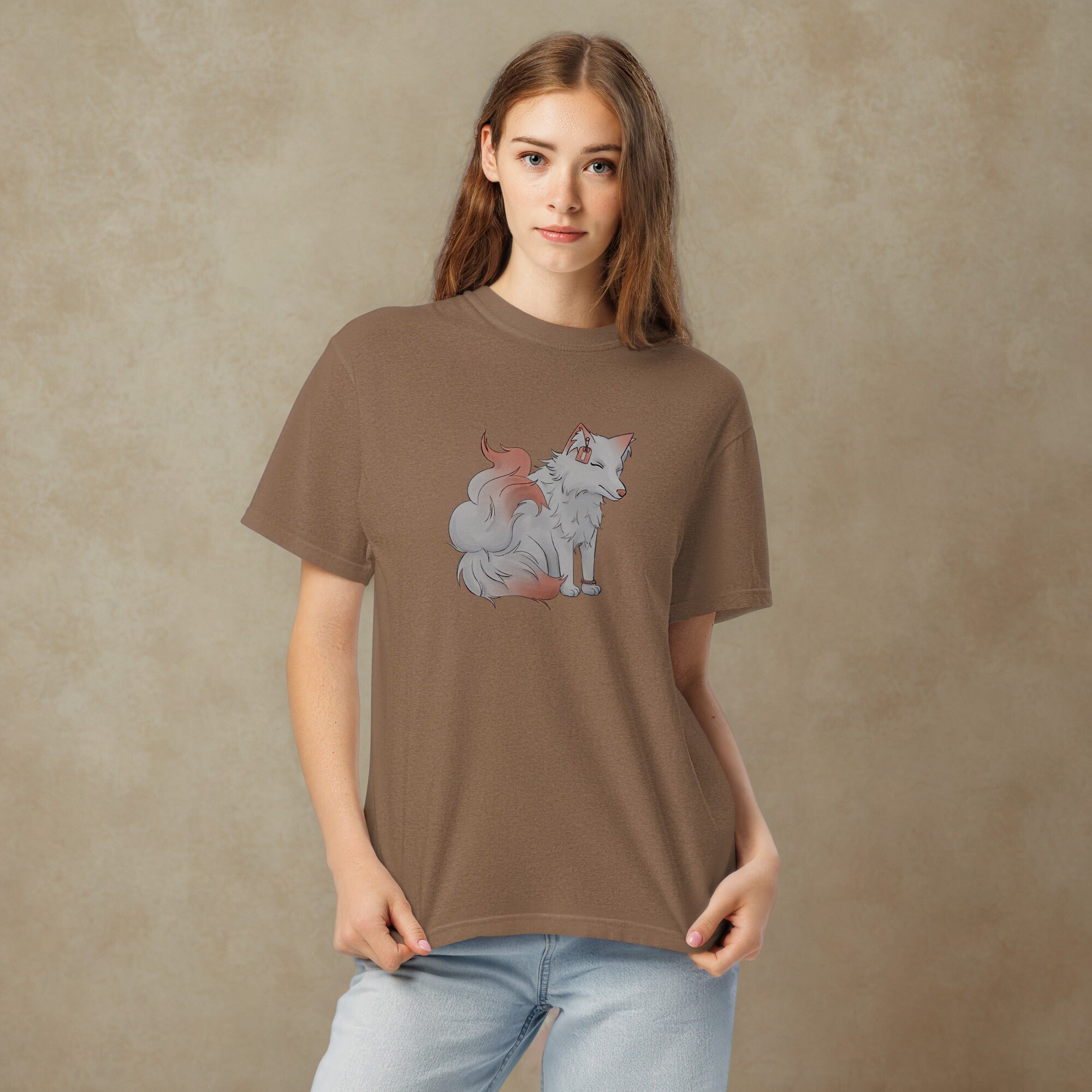 T-Shirt mit mystischem Fuchs – Japan Anime Style, Fantasy Unisex Shirt