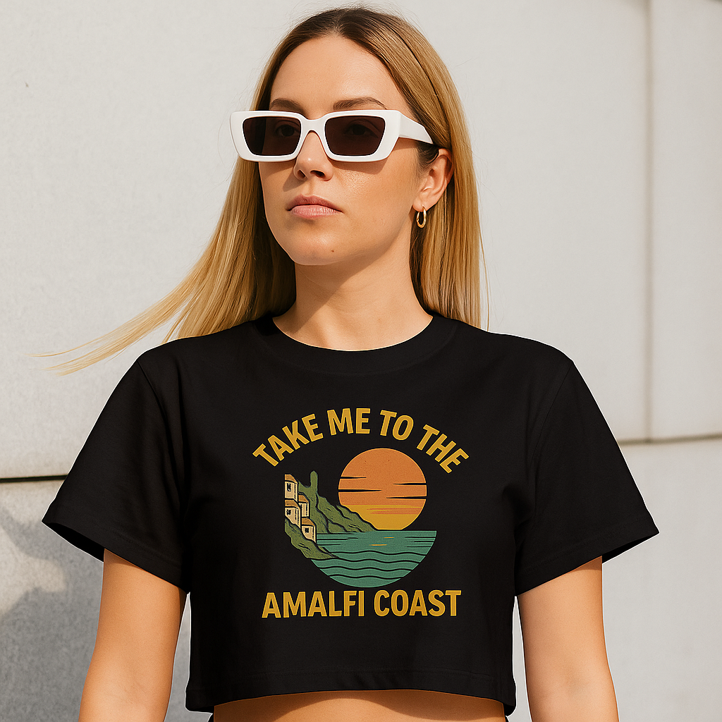 Take Me to the Amalfi Coast – Vintage Damen-Crop-Top