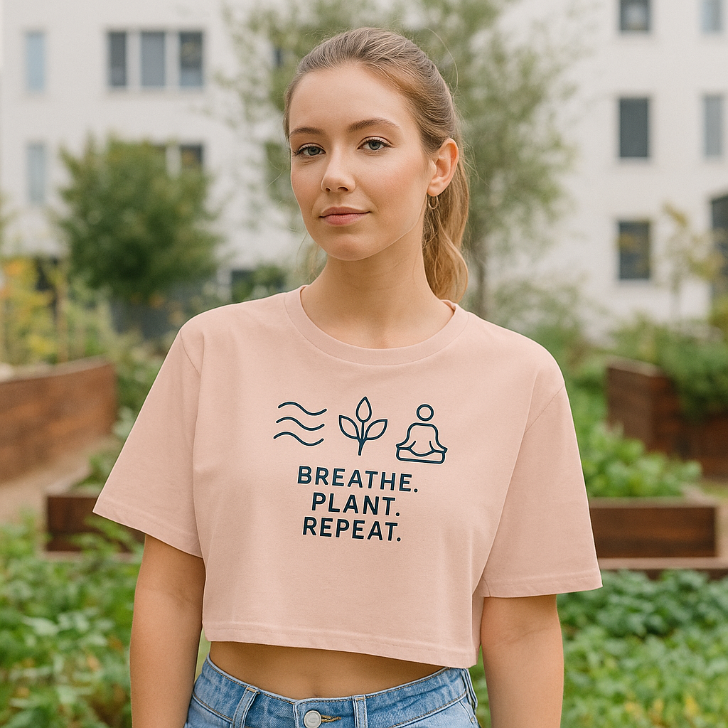 BREATHE. PLANT. REPEAT. – Nachhaltiges Statement Crop-Top