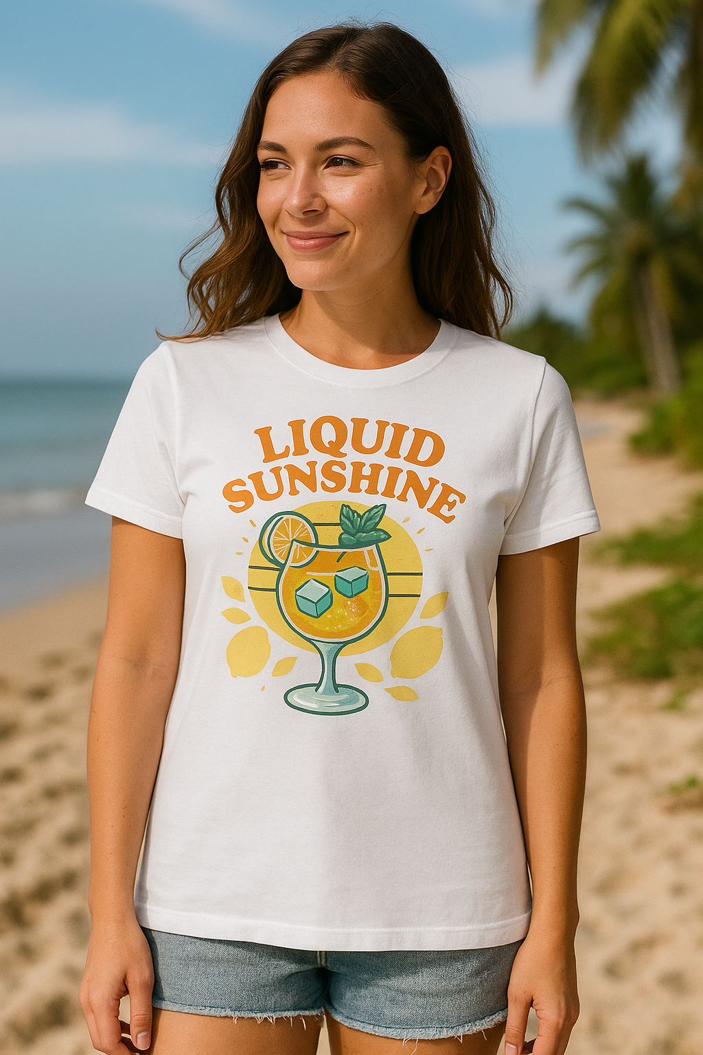 Liquid Sunshine T-Shirt – Sommerliches Damen Shirt mit Zitronen-Design