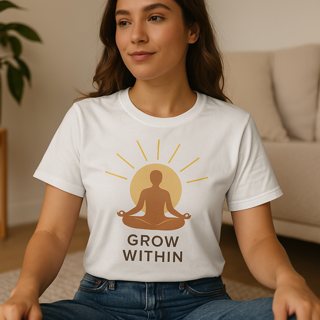Achtsamkeits-T-Shirt für Damen – Grow Within Motiv für innere Stärke