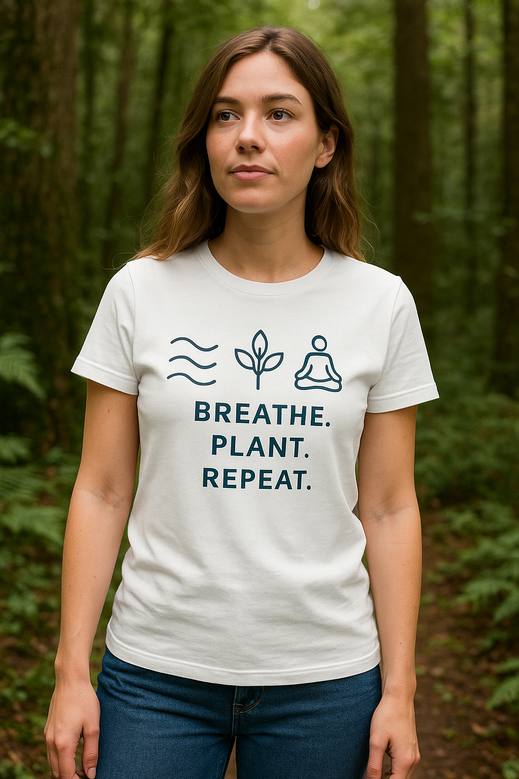 BREATHE. PLANT. REPEAT. – Nachhaltiges Statement T-Shirt