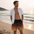 Premium Herren Badeshorts Braun Ombre – Mocha Sand Gradient Badehose