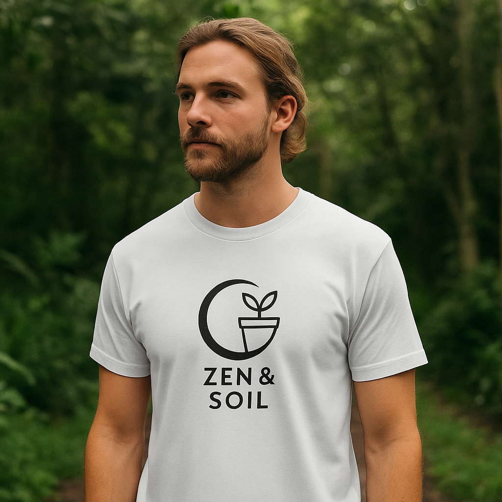 Minimalistisches "Zen & Soil" T-Shirt – Achtsamkeit trifft Natur