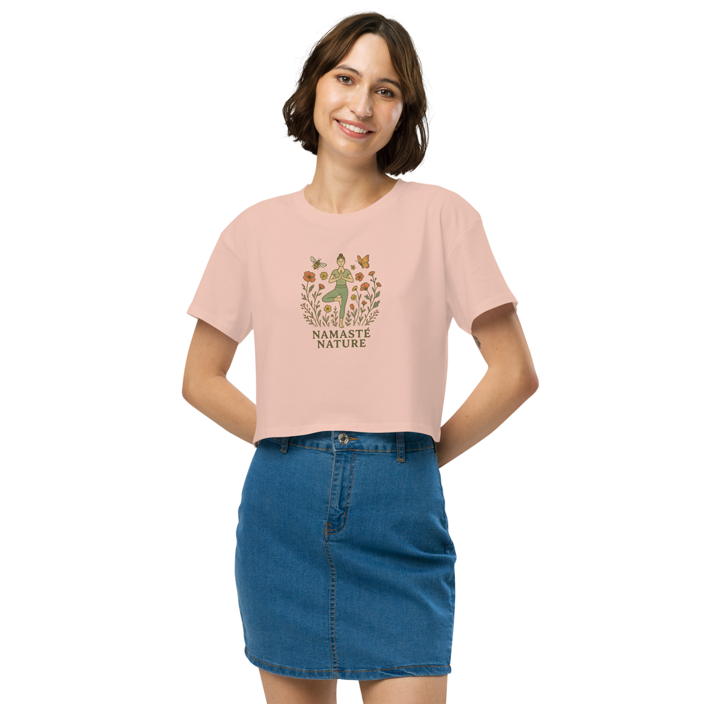 Namasté Nature – Yoga Crop-Top mit Natur-Design