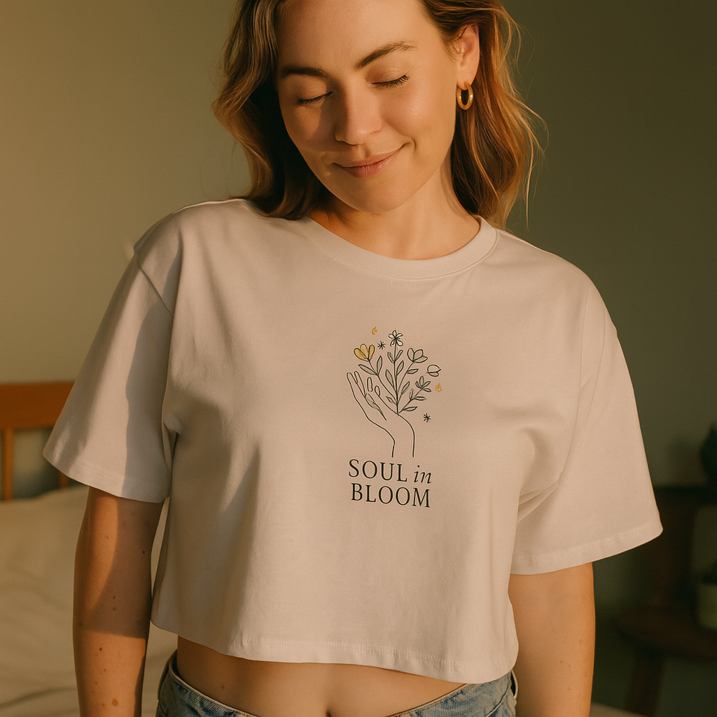Soul in Bloom – Spirituelles Blumen Crop-Top