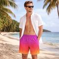 Premium Herren Badeshorts Pink Orange Ombre – Farbverlauf Badehose Sunset Glow