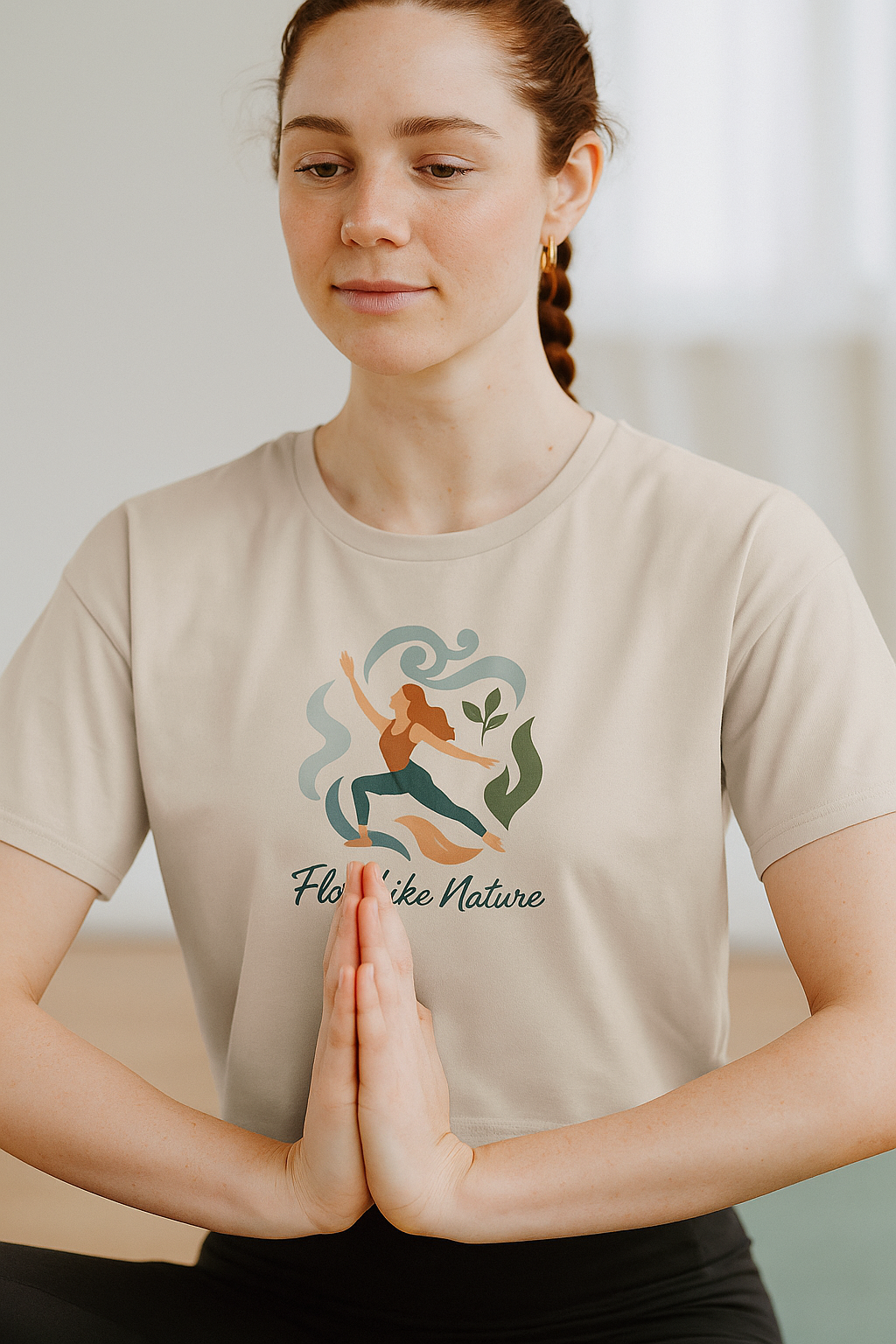 Flow Like Nature – Yoga Crop-Top mit Naturmotiv