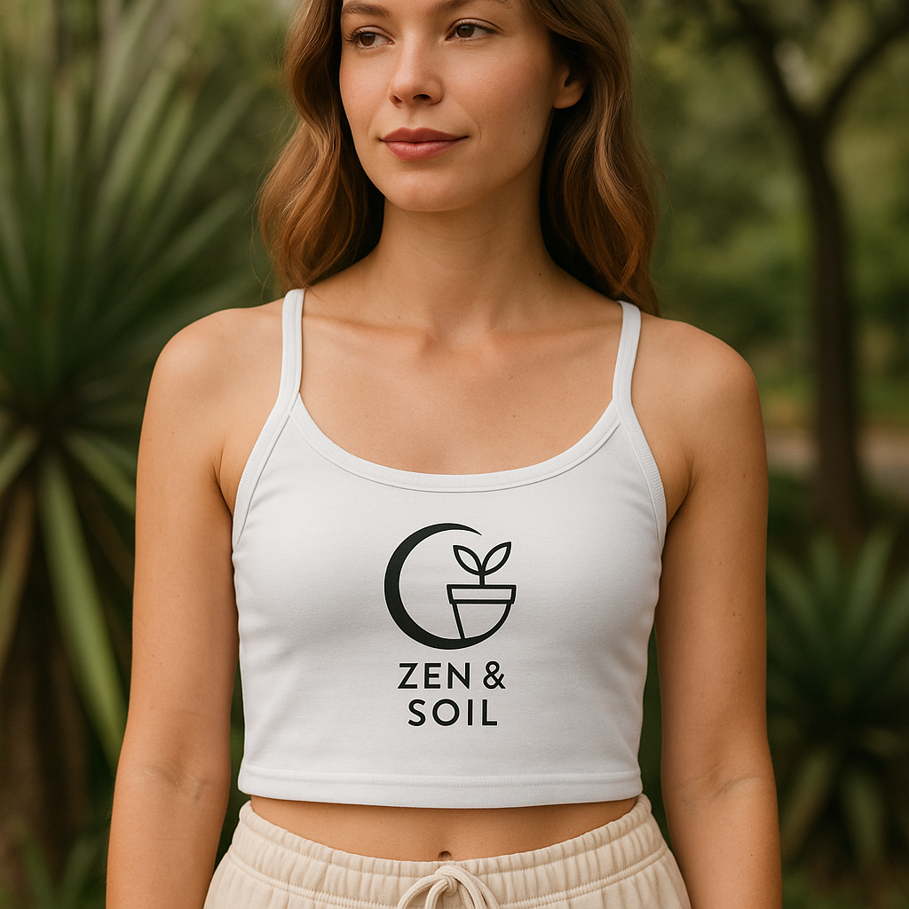 Minimalistisches "Zen & Soil" Damen Tanktop mit feiner Rippstruktur – Achtsamkeit trifft Natur