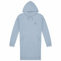 Kapuzenkleid für Frauen mit Katzenaufdruck - vorderseite_blau