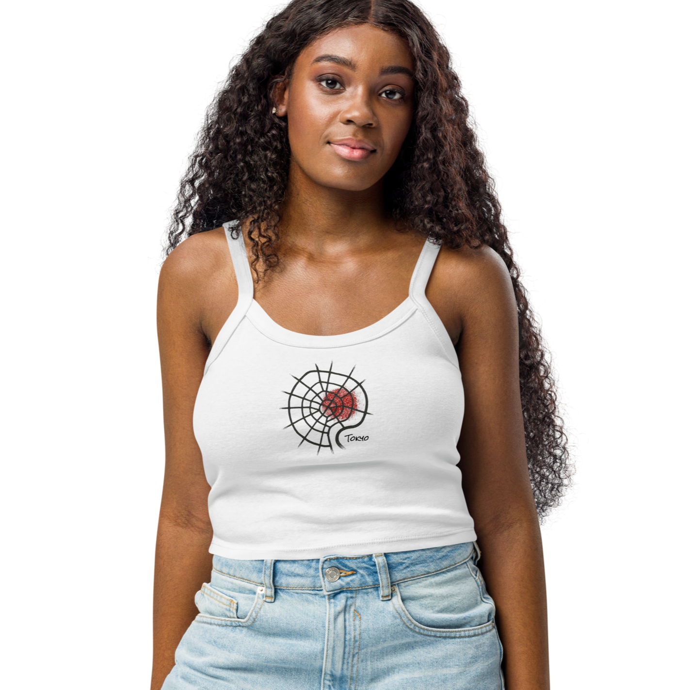 Stylisches Damen Tanktop mit feiner Rippstruktur mit Tokyo Stadtkarte – Japan Streetwear Look